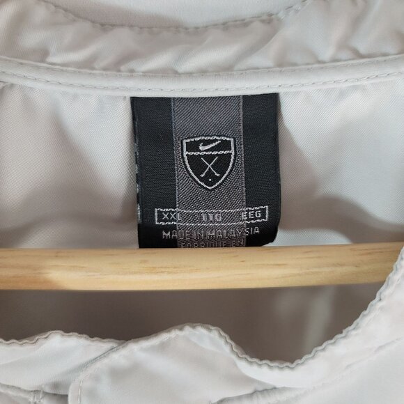 Nike Golf Mens Jacket Windbreaker Tan XXL Zip Pocket Snap Collar Pullover READ - Picture 8 of 9